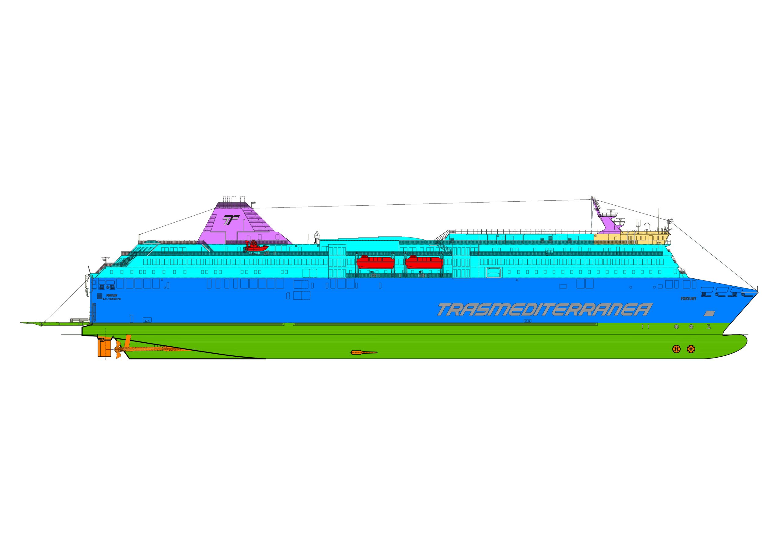 maqueta ferry color